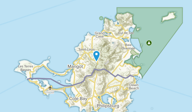 Colombier, French Saint Martin Map