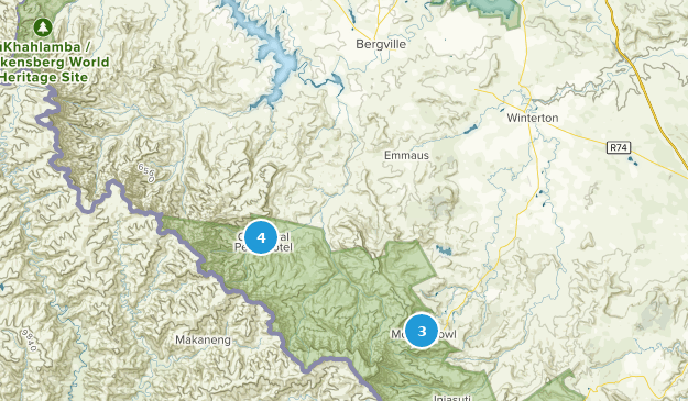 Okhahlamba, Kwazulu-Natal Map