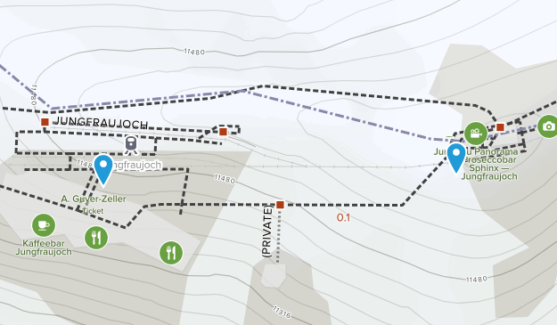 Jungfraujoch, Valais Map