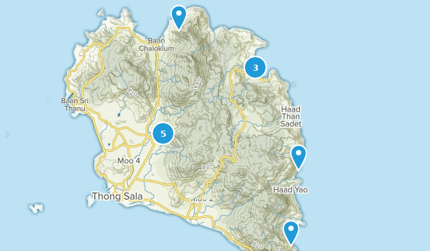 Ko Pha-Ngan, Provincia de Surat Thani Map