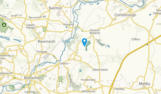Thrybergh Civil Parish, Rotherham Map