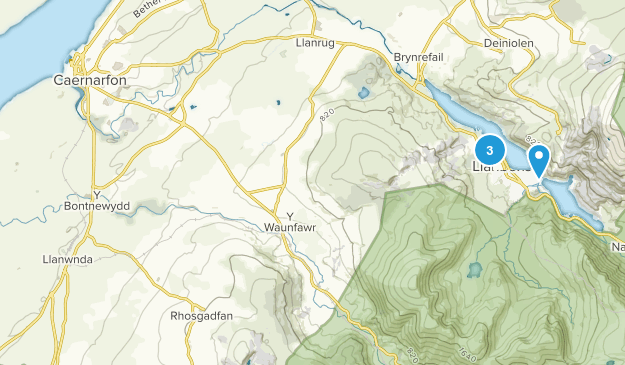 Caernarfon, Wales Map