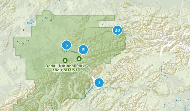 Denali National Park, Alaska Map