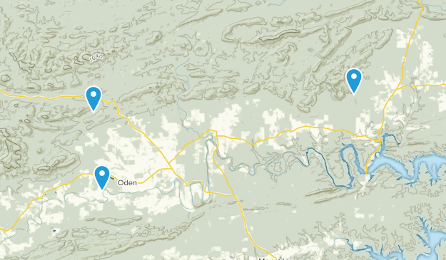 Oden, Arkansas Map