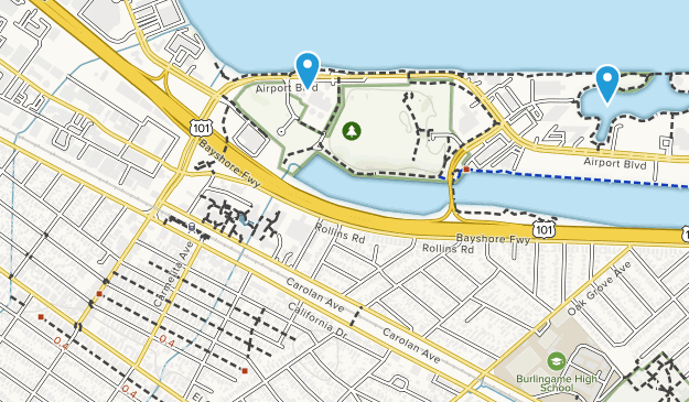 Burlingame, Californie Map