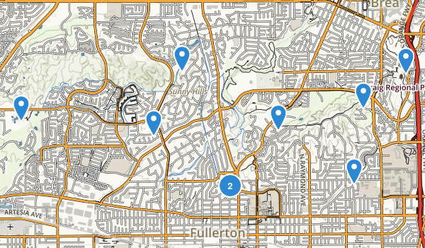 Fullerton, California Map