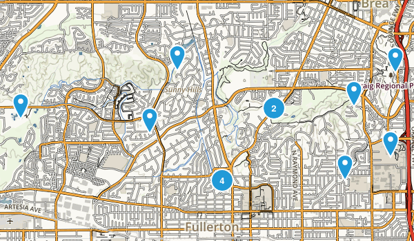 Fullerton, California Map