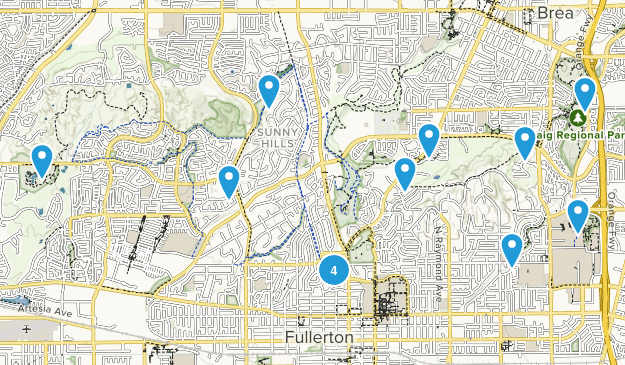 Fullerton, California Map