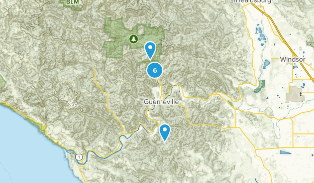 Guerneville, Californie Map