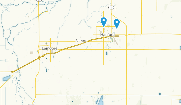 Hanford, California Map