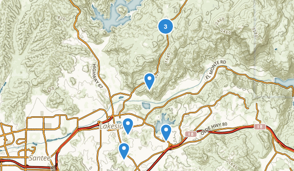 Lakeside, California Map