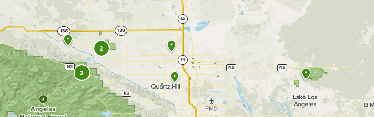 Map of trails in Lancaster, California