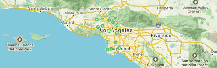 Map of trails in Los Angeles, California