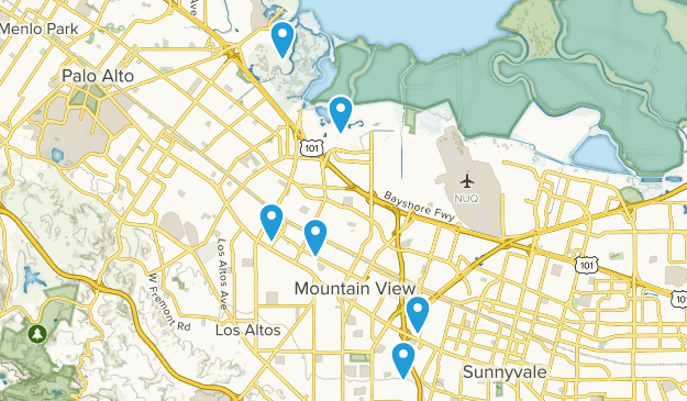 Mountain View, Kalifornien Map