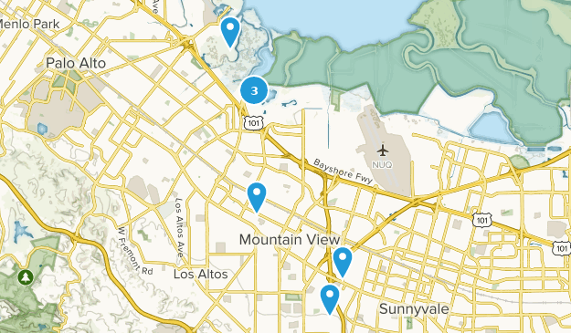 Mountain View, Californie Map