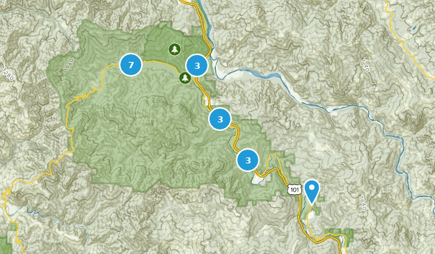 Myers Flat, Californie Map