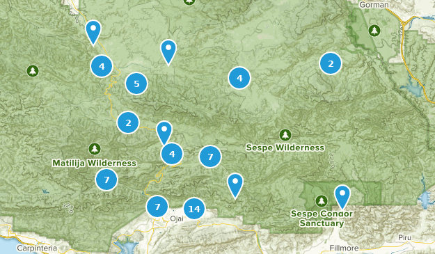 Ojai, Californie Map