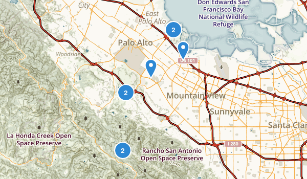 City map Palo Alto Mountain View California ai