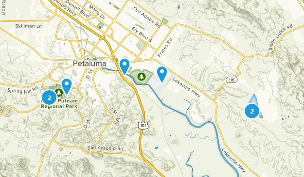 Petaluma, California Map