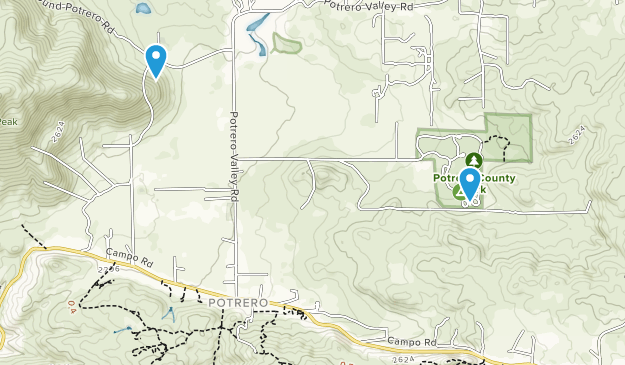 Potrero, Californie Map