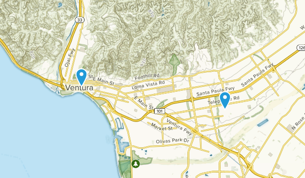 San Buenaventura (Ventura), California Map