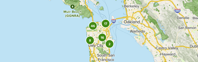 Map of trails in San Francisco, California