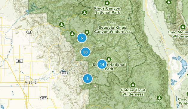 Three Rivers, California Map
