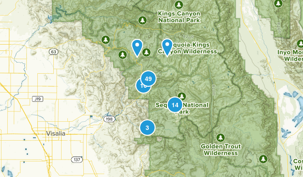 Three Rivers, California Map