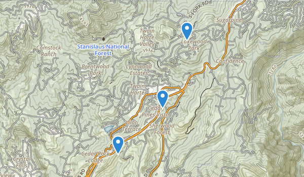 Twain Harte, California Map
