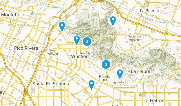 Whittier, California Map