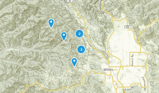 Willits, Californie Map