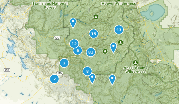 Yosemite Valley, California Map