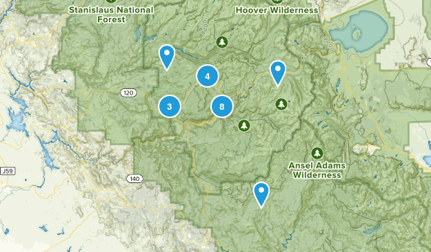 Yosemite Valley, California Map