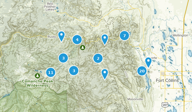 Bellvue, Colorado Map