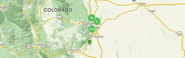 Map of trails in Colorado Springs, Colorado