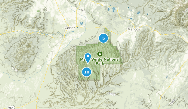 parc national de Mesa Verde, Colorado Map