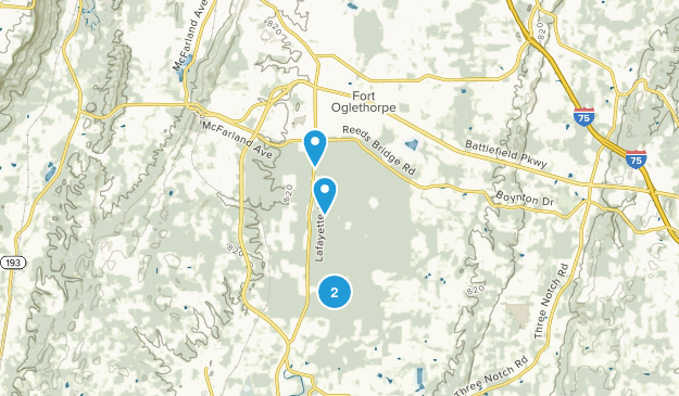 Fort Oglethorpe, Georgia Map