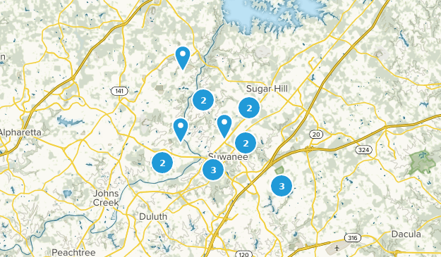 Suwanee, Géorgie Map
