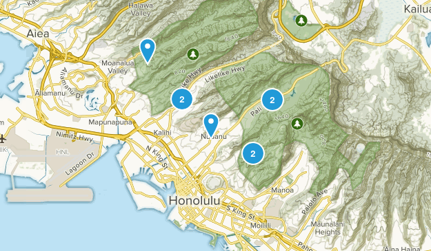 Urban Honolulu, Hawaii Map