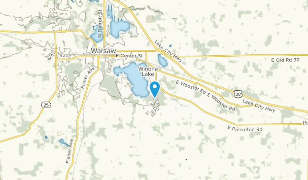 Winona Lake, Indiana Map