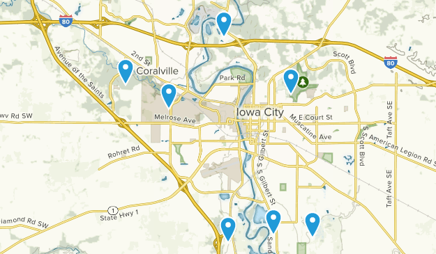 Iowa City, Iowa Map