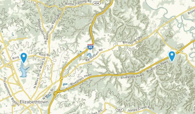 Elizabethtown, Kentucky Map
