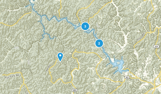 Oil Springs, Kentucky Map
