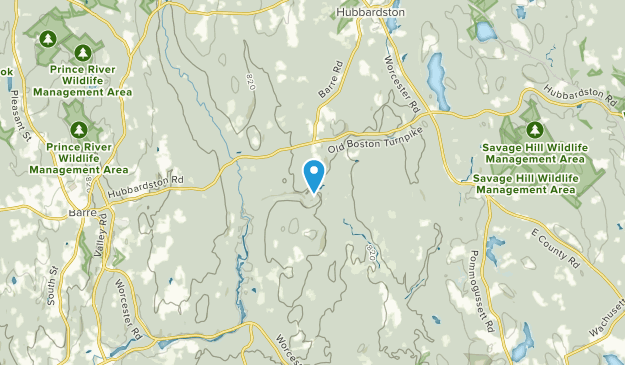 Barre Falls, Massachusetts Map