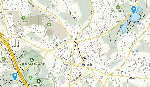 Franklin Town, Massachusetts Map