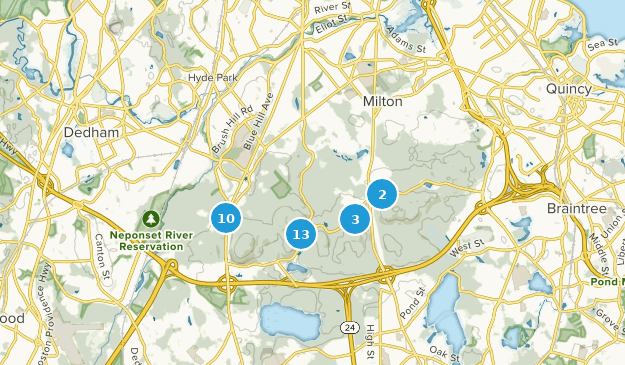 Milton, Massachusetts Map