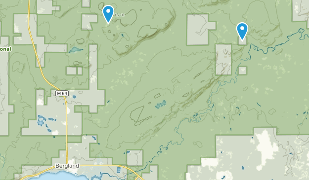 Bergland, Michigan Map
