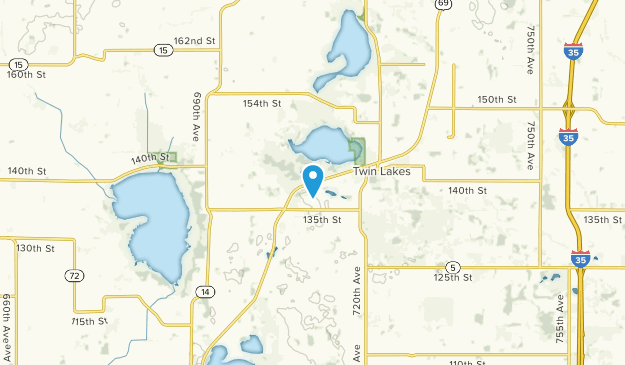 Twin Lakes, Minnesota Map
