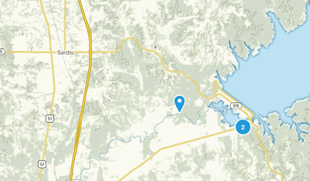 Sardis, Mississippi Map