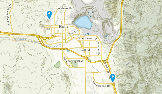 Butte-Silver Bow, Montana Map